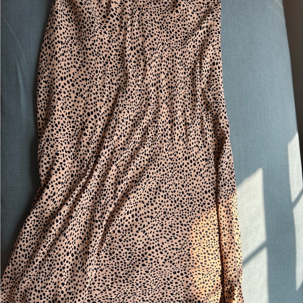 Mango Tan and Black Maxi Skirt